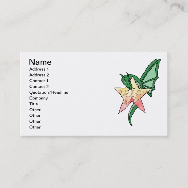 Carte De Visite Dragon de feu (Devant)