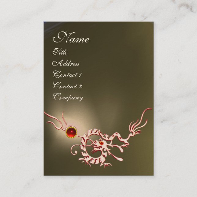 Carte De Visite DRAGON DE MER 2 AGATE MONOGRAM gris rouge (Devant)