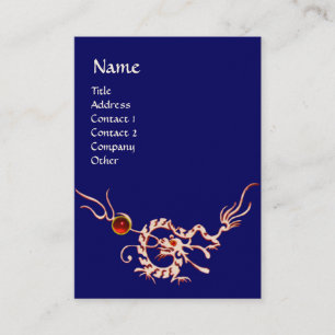 Carte De Visite DRAGON DE MER 2 MONOGRAMME DE RUBY blanc rouge ble