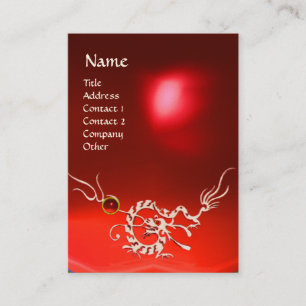 Carte De Visite DRAGON DE MER 2 MONOGRAMME DE RUBY bleu blanc roug