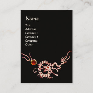Carte De Visite DRAGON DE MER 2 MONOGRAMME DE RUBY noir et blanc r