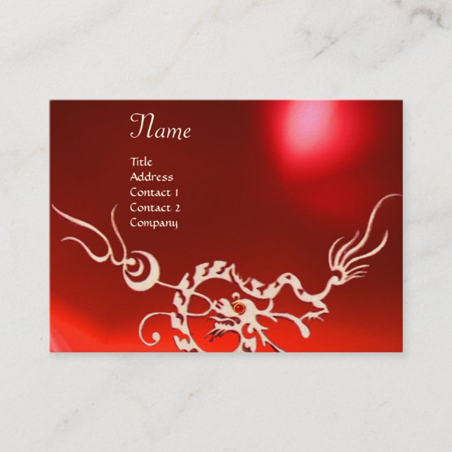 Carte De Visite DRAGON DE MER 2 MONOGRAMME rouge blanc (Devant)