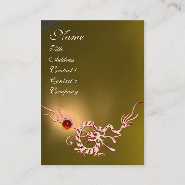 Carte De Visite DRAGON DE MER 2 TOPAZ MONOGRAMME jaune rouge blanc (Devant)