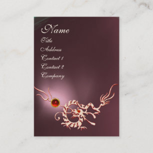 Carte De Visite DRAGON DES MERS 2 AMÉTHYSTE MONOGRAMME violet blan