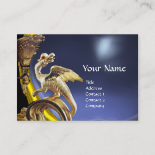 Carte De Visite DRAGON D'OR TOPAZ BLEU Monogramme