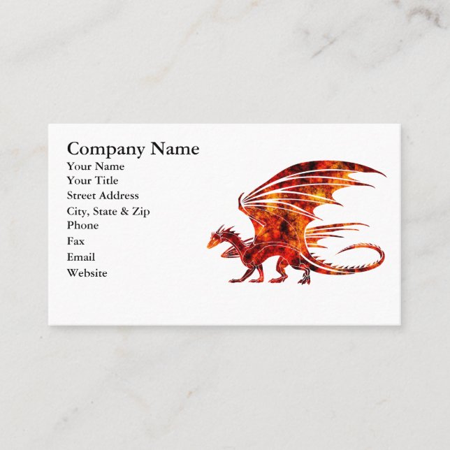 Carte De Visite Dragon du feu (Devant)