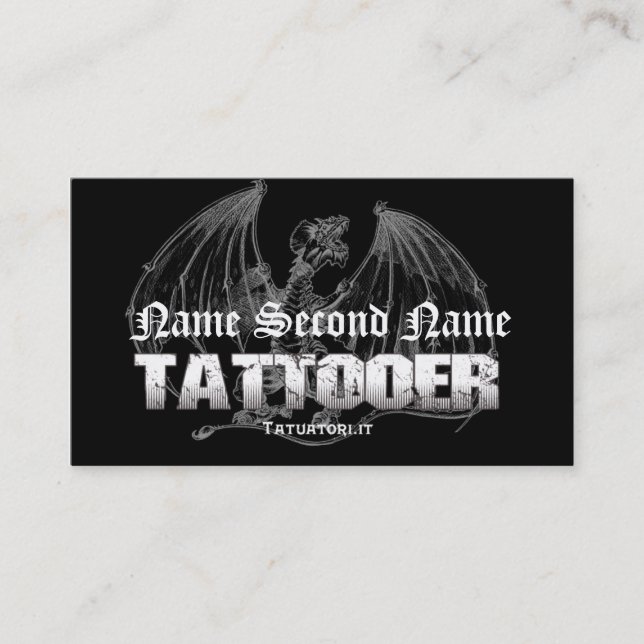 Carte De Visite Dragon médiéval de Tattooer (Devant)