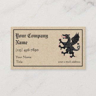 Carte De Visite Dragon Rampant Sable