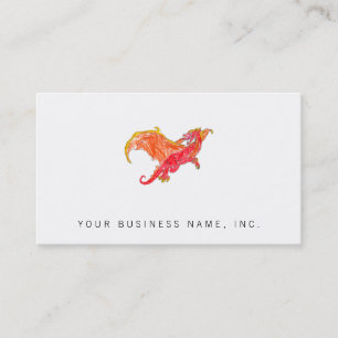 Carte De Visite Dragon rouge à ailes