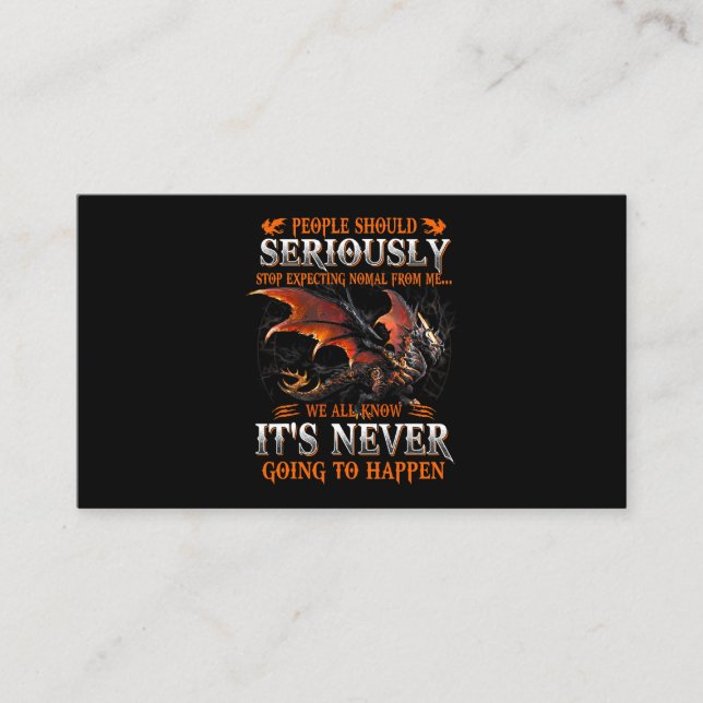Carte De Visite Dragon Sérieusement Dragon Cadeaux D'Anniversaire  (Devant)