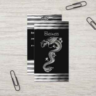 Carte de visite dragon serpent bijou noir argent