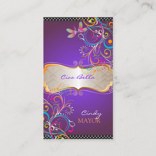 Carte De Visite Dragonflies de PixDezines/Royal Purple (Devant)