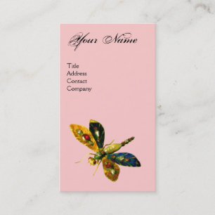 Carte De Visite DRAGONFLY ANTIQUE JOYAU MONOGRAMME ;Noir Rose