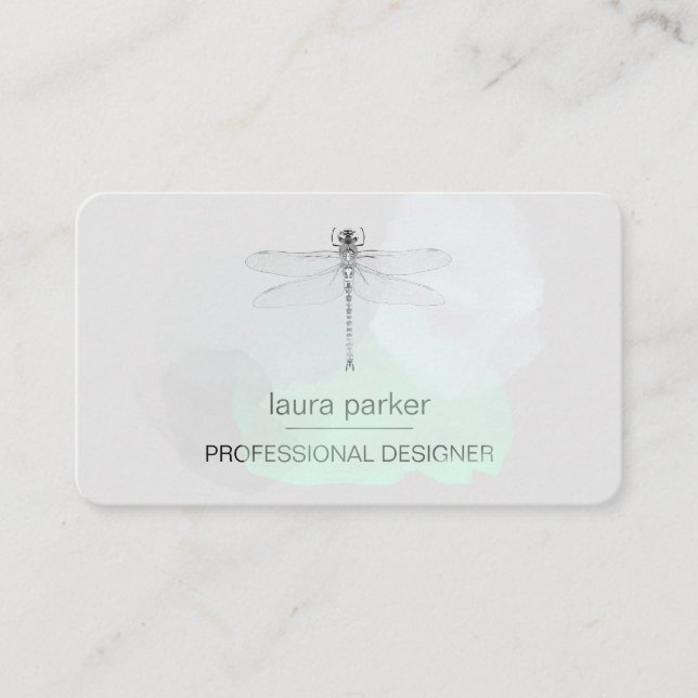 Carte De Visite Dragonfly Professionnel noir et blanc (Devant)