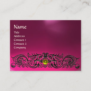 Carte De Visite DRAGONS CELTIQUES MONOGRAM AMÉthyste rose TOPAZ