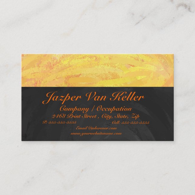 Carte De Visite Dragons Oeil orange et noir Monogramme (Devant)