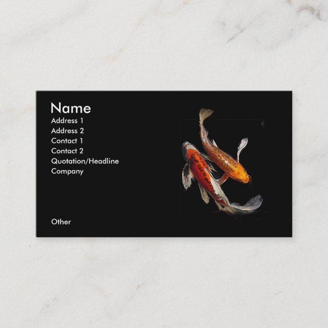 Carte de visite dramatique de paires de Koi (Devant)