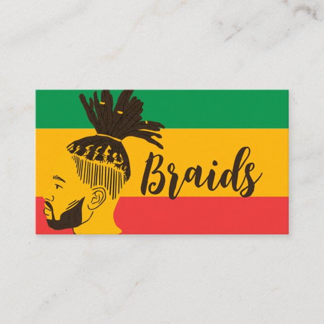 Carte De Visite Drapeau africain rétro Braids (Devant)
