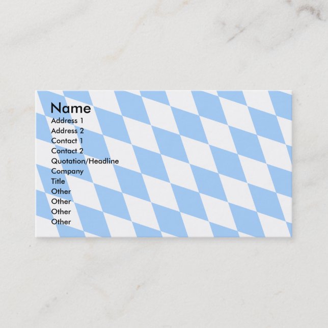 Carte De Visite Drapeau allemand de Bavière (Devant)