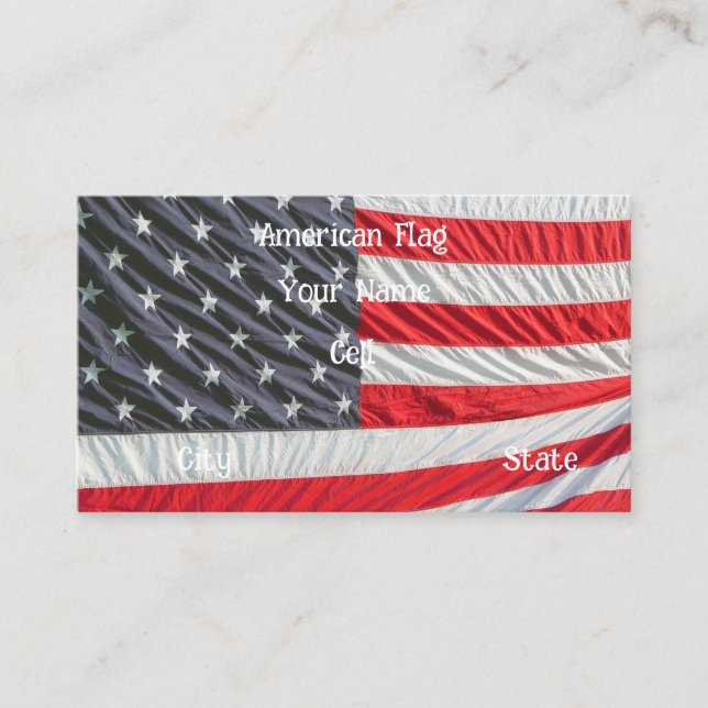 Carte De Visite Drapeau américain (Devant)