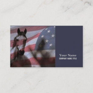 Carte De Visite Drapeau américain avec Cheval sauvage