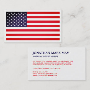 Carte De Visite Drapeau américain brillant, américain