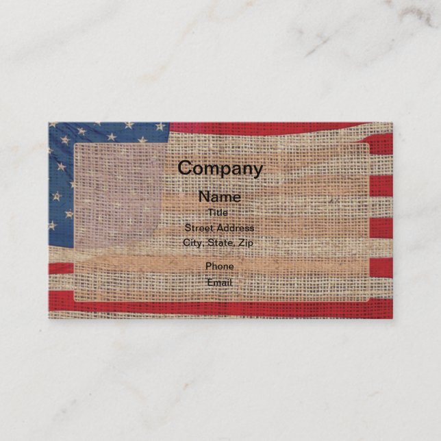 Carte De Visite Drapeau américain Burlap (Devant)