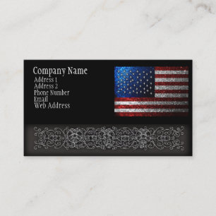 Carte De Visite Drapeau américain dans les parties scintillantes