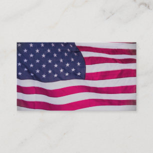 Carte De Visite Drapeau américain flottant dans le vent