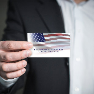 Carte De Visite Drapeau américain   Gradation transparente   Blanc