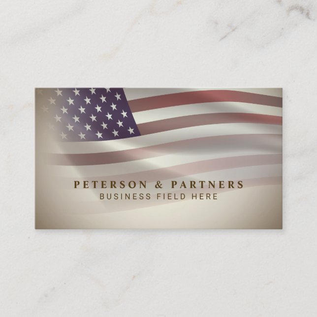 Carte De Visite Drapeau américain | Gradation transparente | VINTA (Devant)