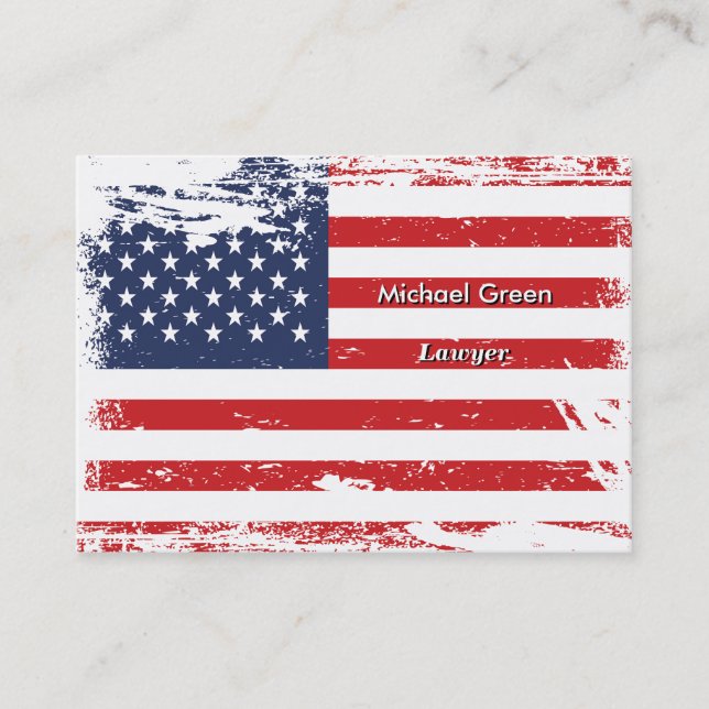 Carte De Visite Drapeau américain grunge (Devant)