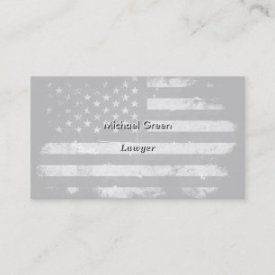 Carte De Visite Drapeau américain grunge noir et blanc