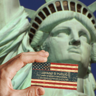 Carte De Visite Drapeau américain Grungy