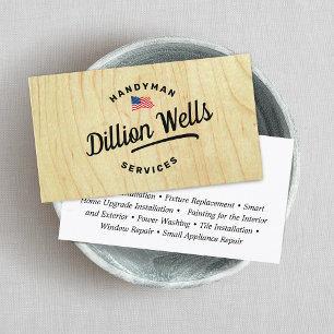 Carte De Visite Drapeau américain Handyman Carpenter