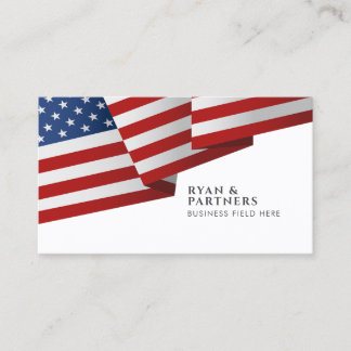 Carte De Visite Drapeau américain | Insigne | Pop Art White