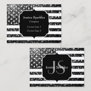 Carte De Visite Drapeau américain noir et blanc éclat parties scin