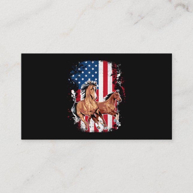 Carte De Visite Drapeau américain Patriotique Horse Horse équitati (Devant)