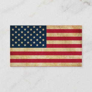 Carte De Visite Drapeau américain patriotique vintage personnalisé