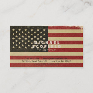 Carte De Visite Drapeau américain vintage
