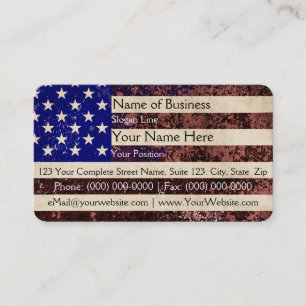 Carte De Visite Drapeau américain Vintage Grunge