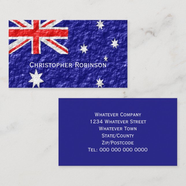 Carte De Visite Drapeau Australien (Devant / Derrière)