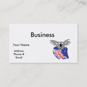 Carte De Visite drapeau australien avec koala en motif
