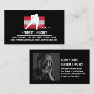 Carte De Visite Drapeau autrichien, Joueur de hockey, Hockey Coach