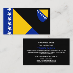 Carte De Visite Drapeau bosnien et blason Bosnie-Herzégovine