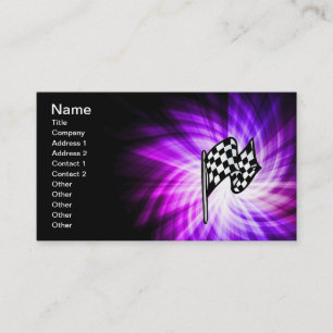 Carte De Visite Drapeau checkered; purple