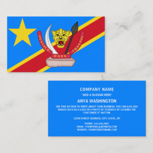 Carte De Visite Drapeau congolais et armoiries, Drapeau de la RD d