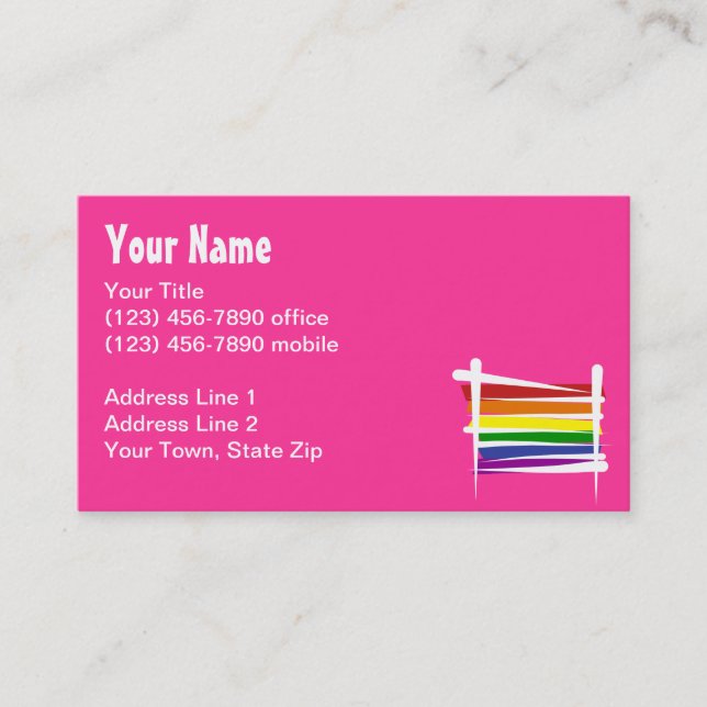 Carte De Visite Drapeau de brosse de gay pride d'arc-en-ciel (Devant)