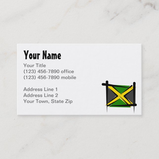 Carte De Visite Drapeau de brosse de la Jamaïque (Devant)