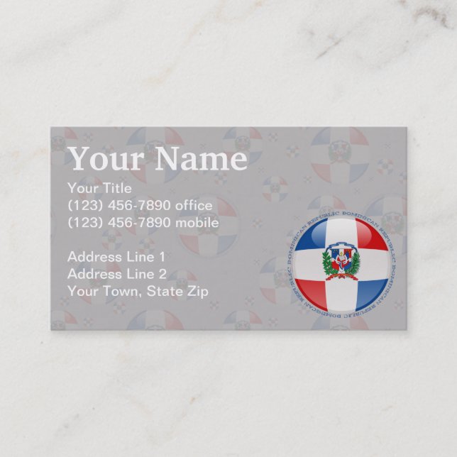 Carte De Visite Drapeau de bulle de la République Dominicaine (Devant)